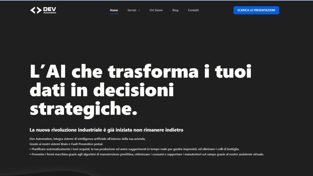 Anteprima progetto Dev Automation
